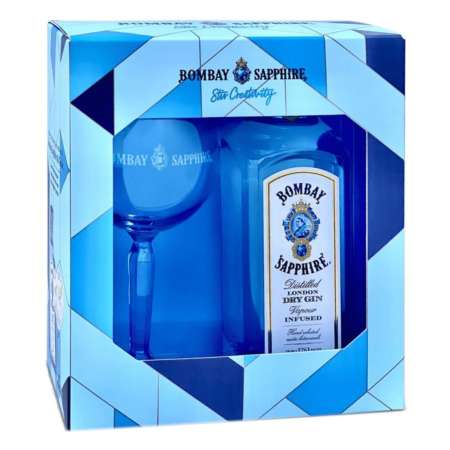 Bombay Sapphire Gin + pohár, GIFTBOX