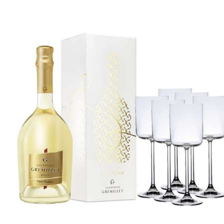 Champagne Gremillet Cuvée Evidence Brut, GIFT + 6 x Pohár Cosmopolitan Vino