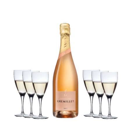 Champagne Gremillet Rosé D’Assemblage Brut + 6 x Pohár Lyric Vino Rosso